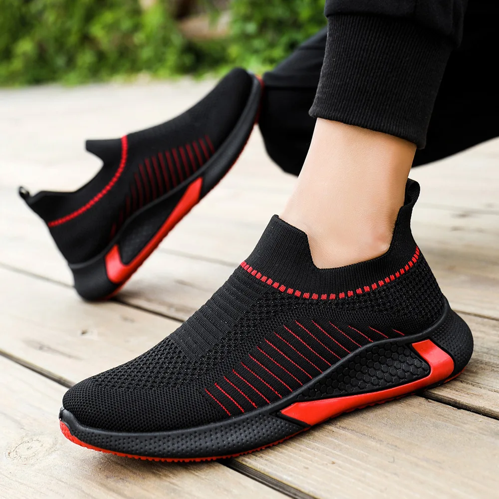 2020 jesień oddychająca wysoka rozciągliwość skarpetki męskie buty Trend w modzie Casual białe buty duże rozmiary męskie buty