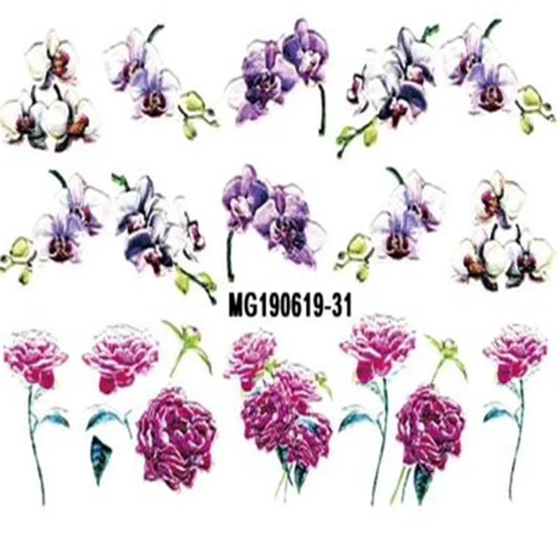 Cubic 6D Nail Stickers Non- Trace Engraved Flowers Web Celebrity Flower Acrylic Water Slide Nail Decals Manicure Women Girl Gift