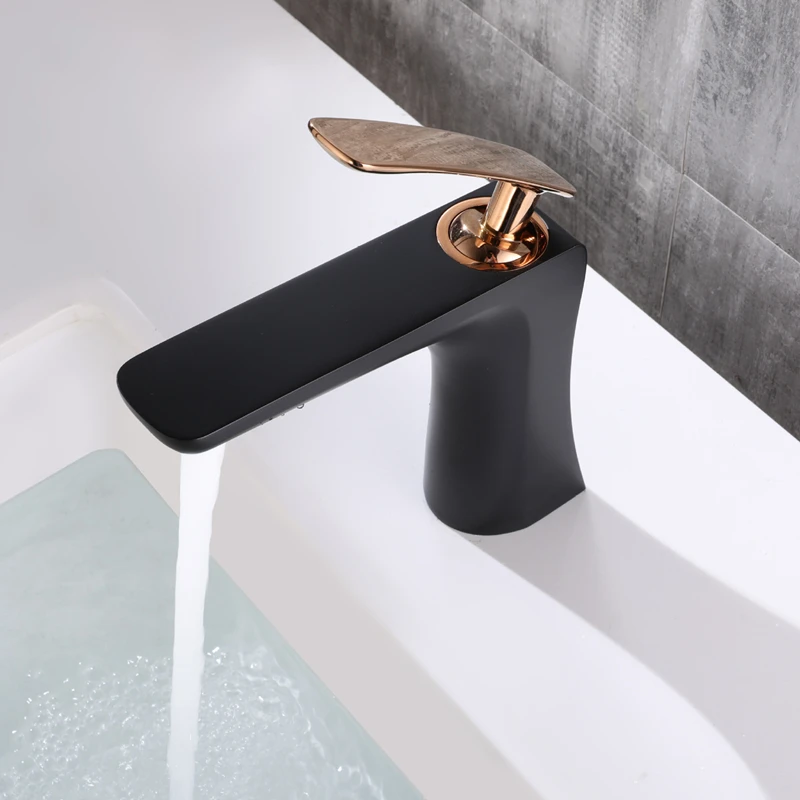 

Bathroom Faucet Copper Faucet Bathroom Basin Faucets Single Lever Single Hole Hot Cold Matte Black Mixer Tap Crane