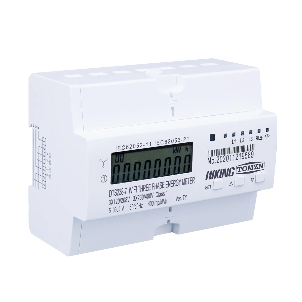 WIFI Smart TUYA 3P 4 wire Energy Meter 3*120V 3*220V 3*230V 50/60Hz timer Power Consumption Monitor kWh Meter Wattmeter