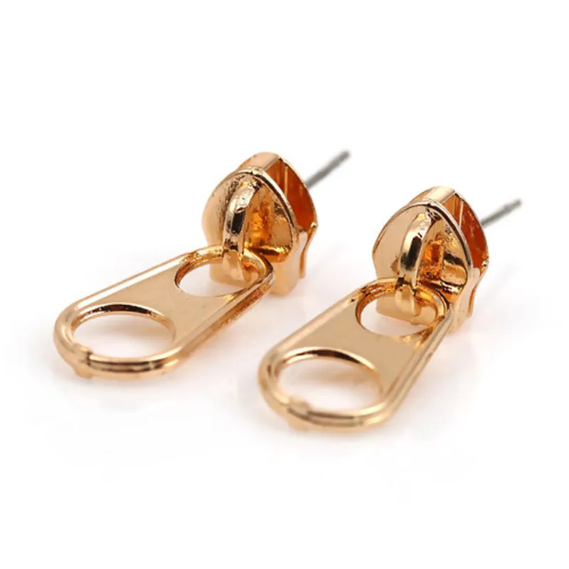 8Seasons Fashion Zipper Shape Earrings Statement Earrings Cool Women Party Jewelry 21 x 8mm, Post/ Wire Size: (21 gauge), 1 Pair