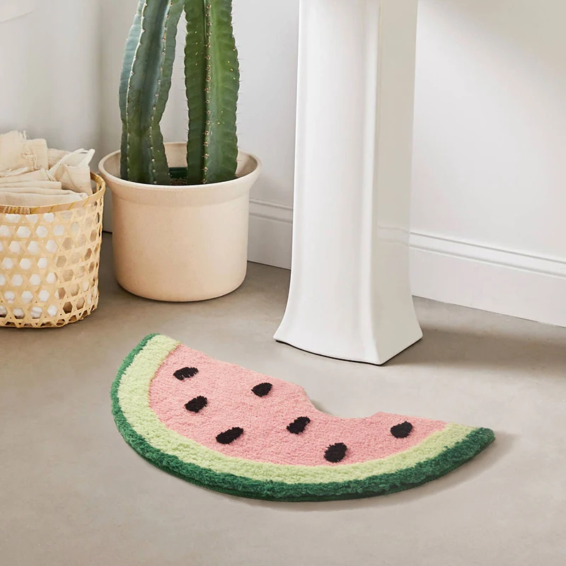 Watermelon Bathroom Rug Fruit Carpet Living Room Tapis Toilet Kitchen Floor Mat Door Pad Soft Anti Slip Dorm Home Decor