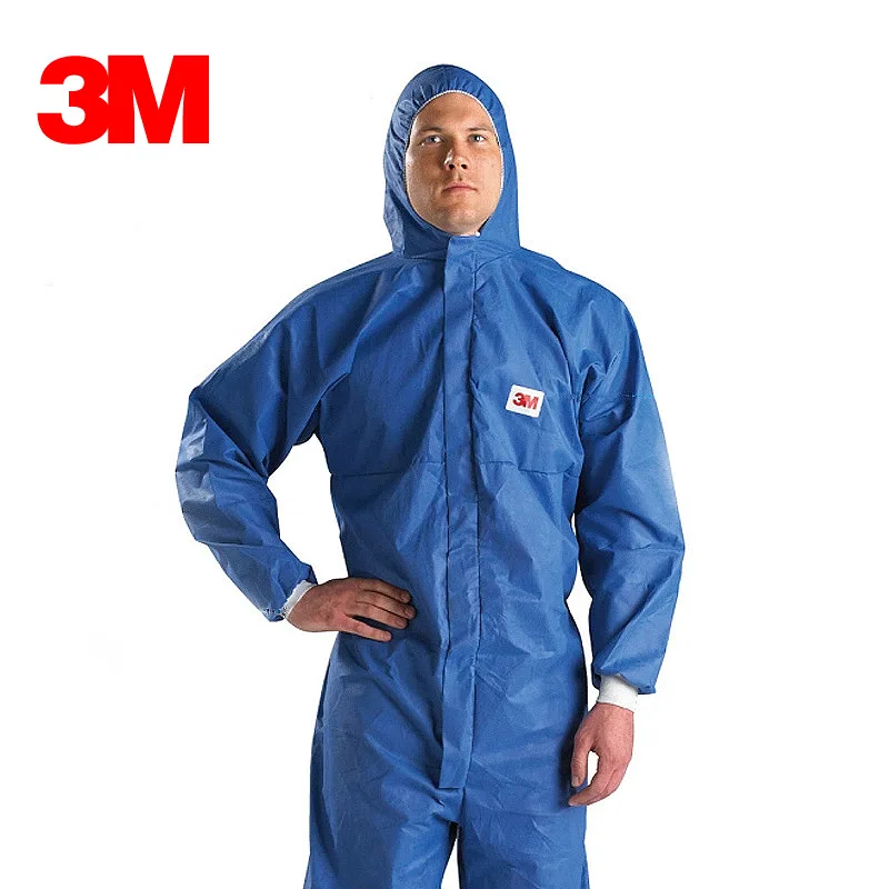 3M Protective Coverall CleanRoom 4532 Hooded Suit Elastic Waist Clothing Anti Static Anti Chemical Protection type5/6 M/L/XL/XXL