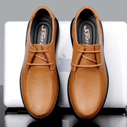 Men First Layer Cowhide Fashion Casual Shoes Male Genuine Leather Outdoor Loafer Moccasins Breathable Comfy Leisure Driving Shoe