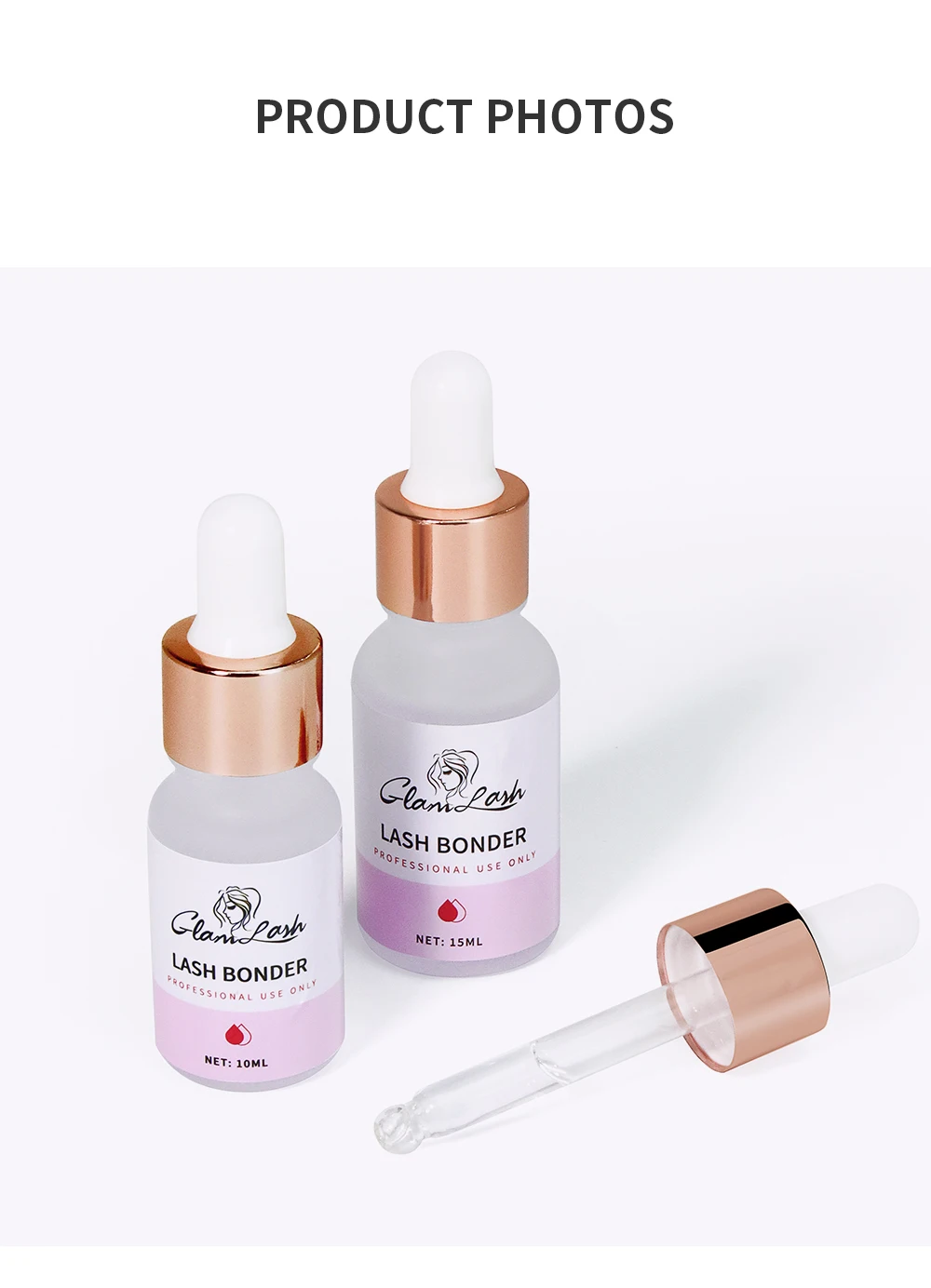 GLAMLASH 10 ml/15 ml Wimpern Super Bonder für Wimpernverlängerung Bonder Private Label Pfropfen Wimpernkleber Schnell trocknend Langlebig – Detail 8