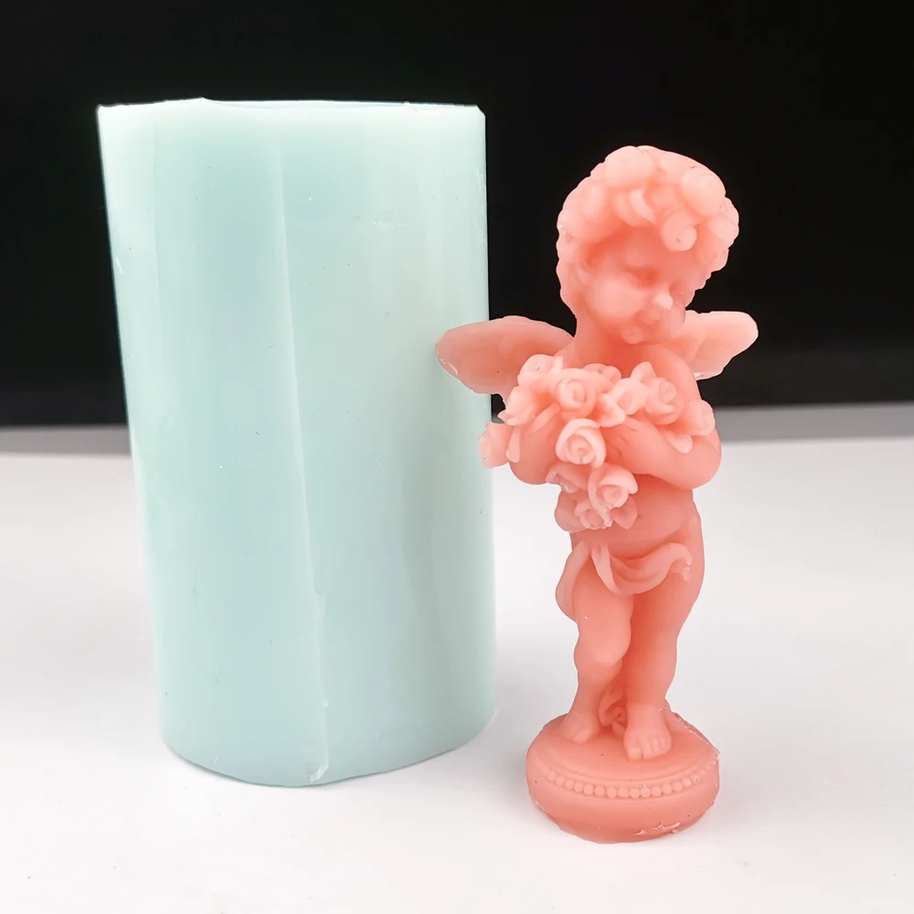 

TS0170 PRZY 3D Bouquet Angel Moulds Candle Mold Wedding Flower Girl Molds Silicone Mold Clay Resin Moulds