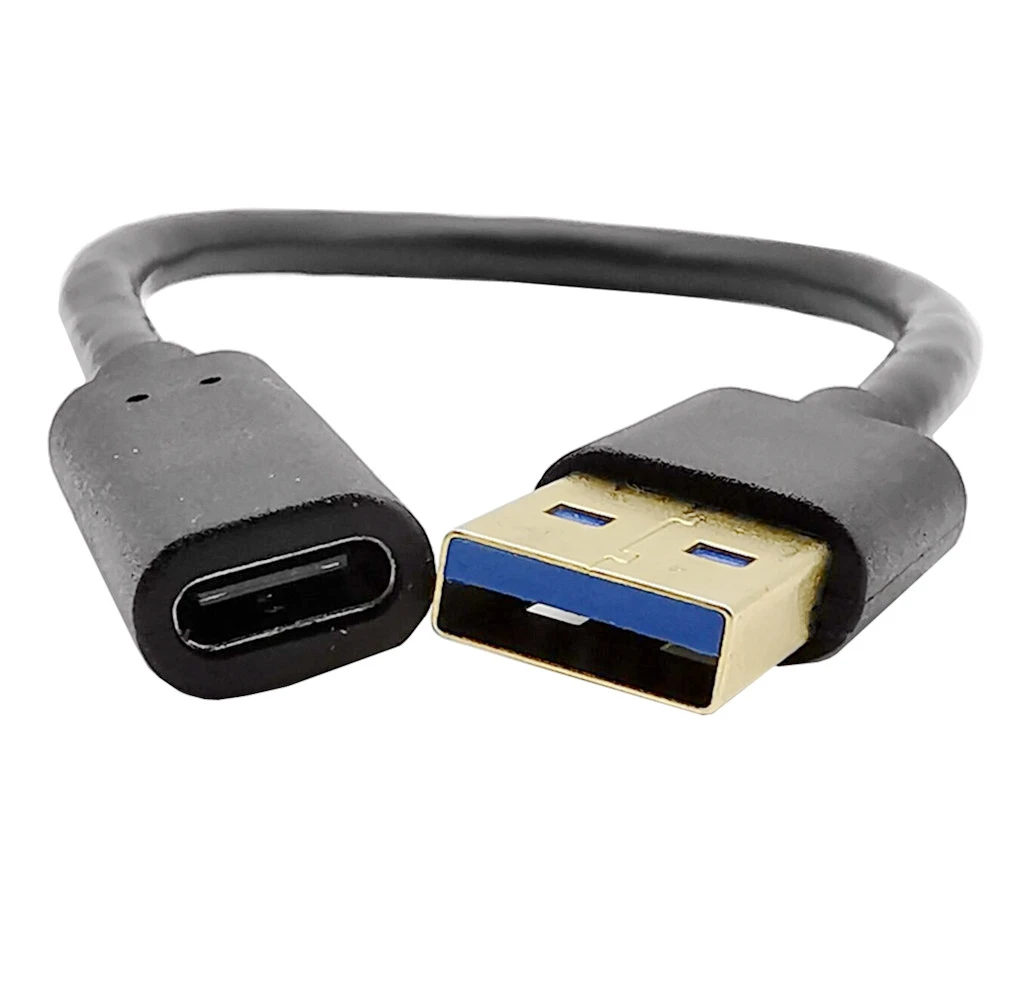 USB A to USB-C Adapter Cable,  Type A 3.0 Male to Type C Female Data & Charging Converter for Laptop and PC 0.2m 1m 1.8m