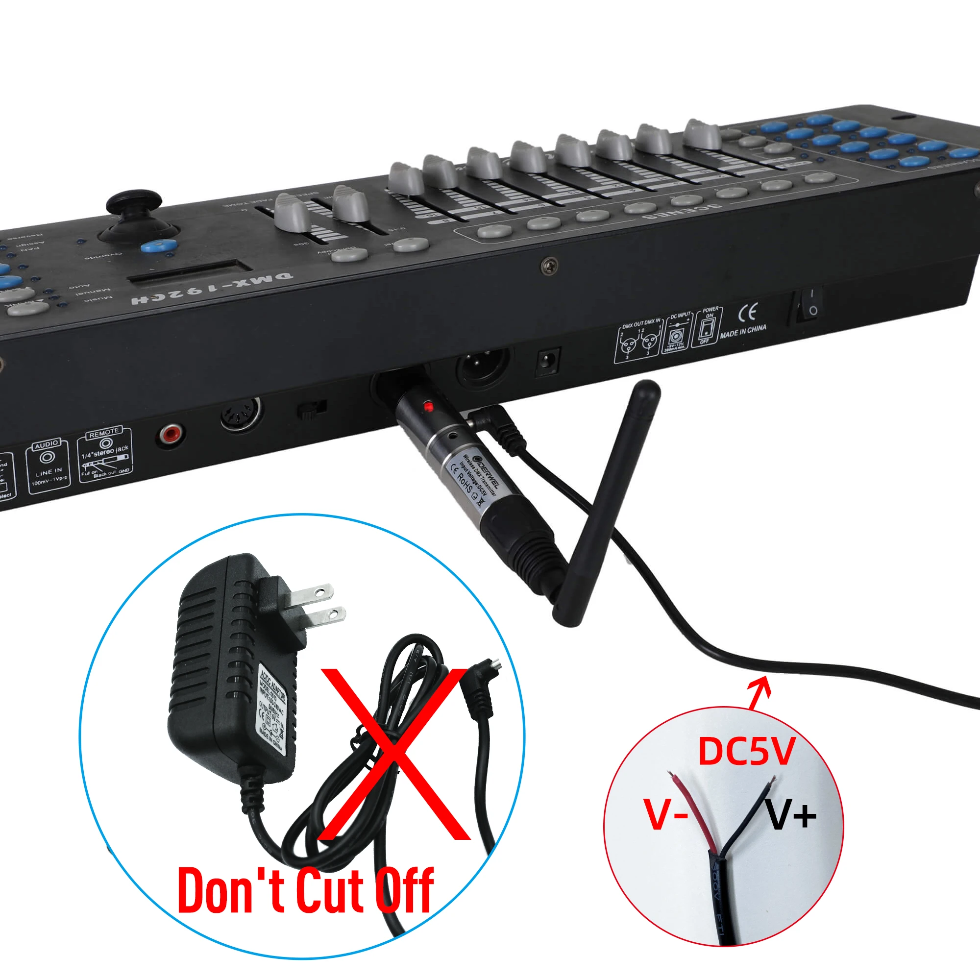 2.4G dmx 512 wireless transmitter & receiver DJ Wireless system Receiver 2.4G for LED Stage Lighting Effect Light Control