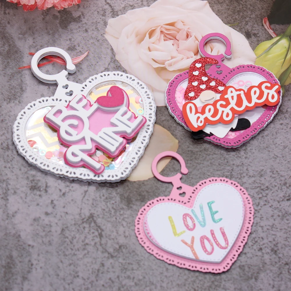 KSCRAFT Heart Shaker Closure Tag Metal Cutting Dies Stencils for DIY Scrapbooking Decorative Embossing DIY Paper Cards