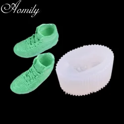 Aomily Shoes Crystal Epoxy Silicone Molds Mini Shoes Tools Basketball Shoes High Top Sneakers Jewelry Resin DIY Gifts for Man