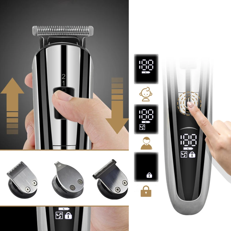 Maquinilla de afeitar eléctrica multifuncional para hombres, recortadora de pelo, recortadora de barba, recortadora de pelo corporal, Kits de