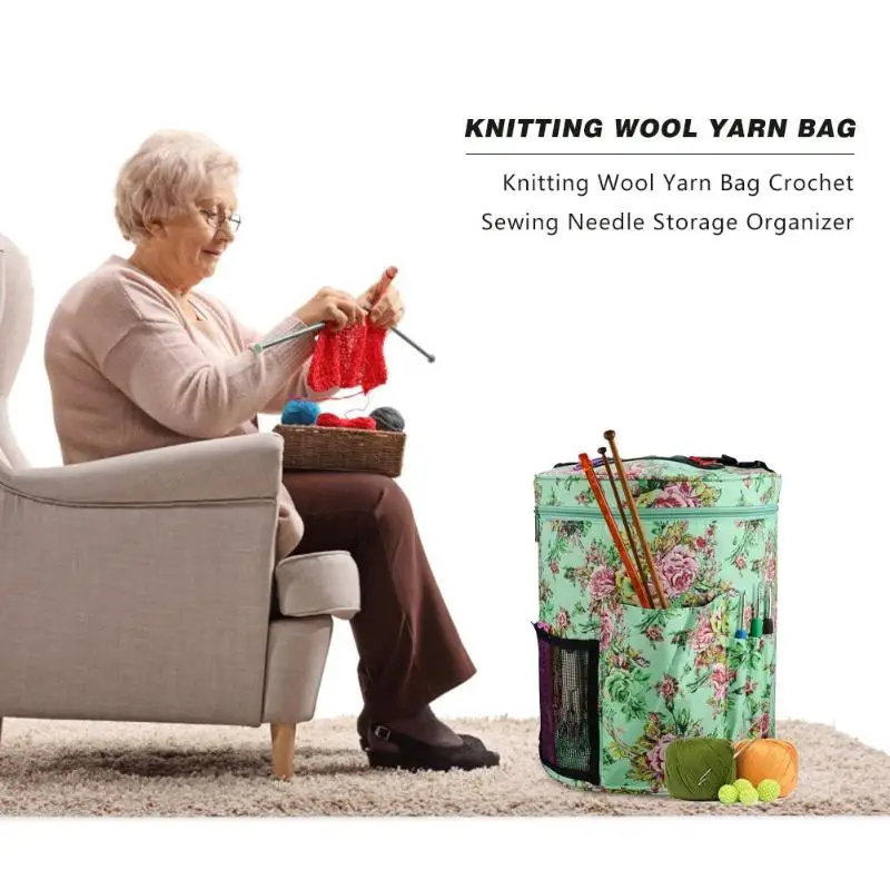 12 Styles Yarn Storage Knitting Bag Large Yarn Knitting Tote Bag For Crochet Hooks and Knitting Needles Yarn Balls