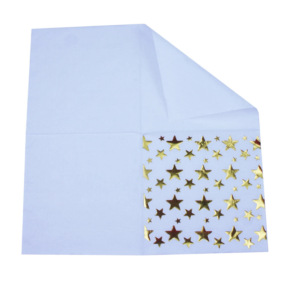 [RainLoong] Star Gold Silver Foil Paper Napkins Tissue Serviettes For Party Decoration 33*33cm 2 Plys