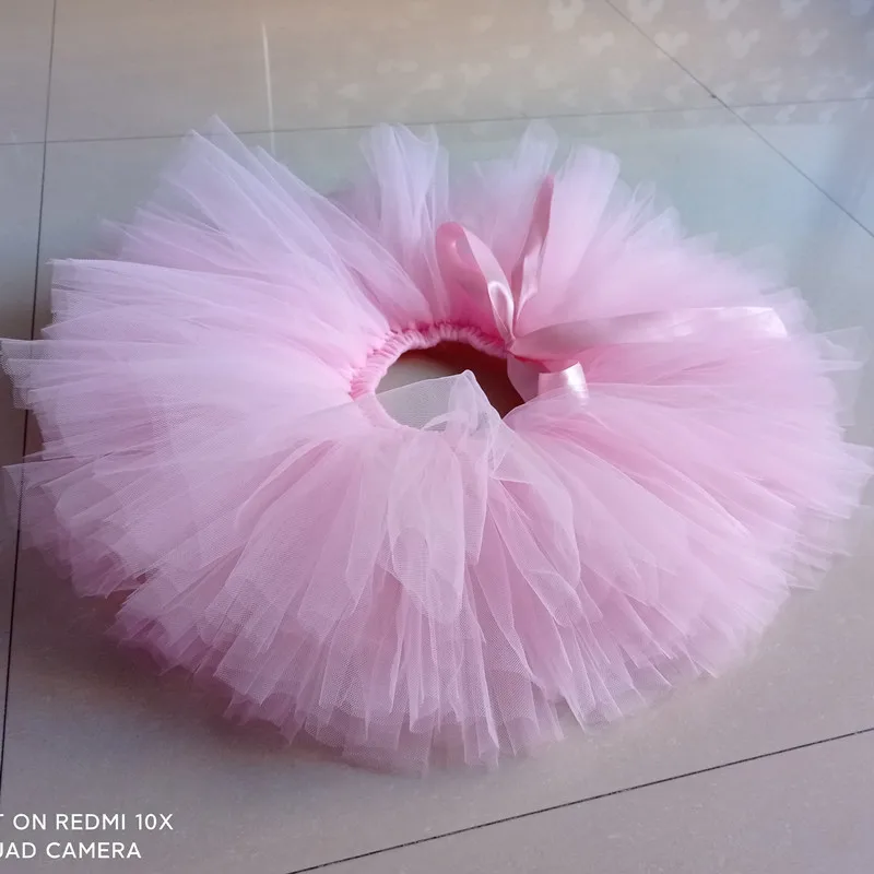 Tutu Skirt Girls Birthday Party Fluffy Pink Tutu Skirt Multi Colors Handmade Ballet Dance Skirt Suit for First Birthday Party