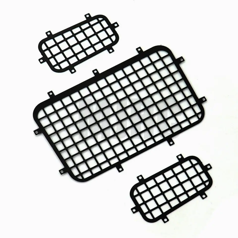 Filet de protection de fenêtre de voiture pliable en métal 4 pièces pour 1/10 Rc inoler Car Defender Traxxas Trx4 TRX-4 fenêtre garde Net Guardrai  26