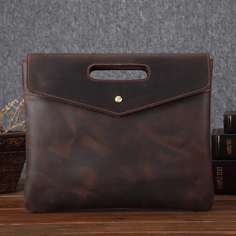 Luxury Men\'s Handbag Genuine Leather Shoulder Bag for Man Casual Messenger Bag Male Leather Purse Travel Business Totes for IPAD