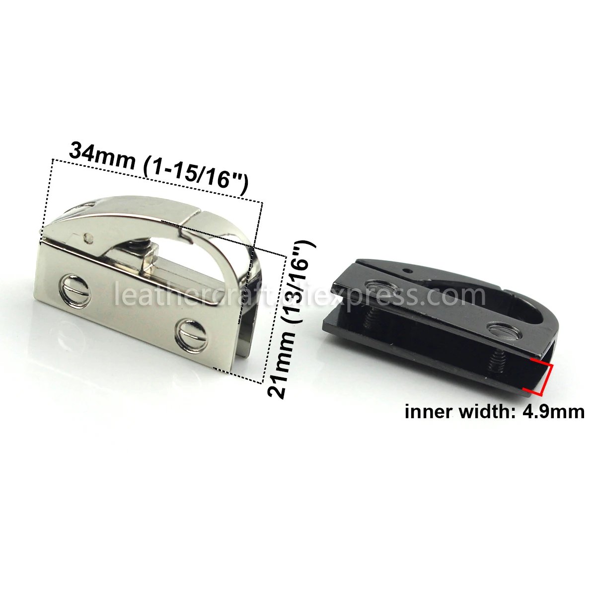 2 Stück Metall-Clips für Taschen, seitliche Verschlüsse, Haken zum Befestigen von Taschenböden, Gurtelemente, Verbindungselemente, Ankerclips, zum Reparieren von Handtaschenriemen, zum Basteln von Handtaschen. – Detail 1