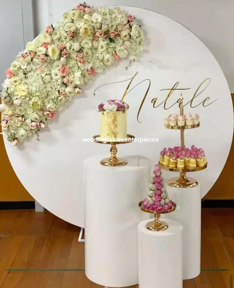 3pcs/set)Wedding White  Acrylic Circle Backdrop Stand senyu1582