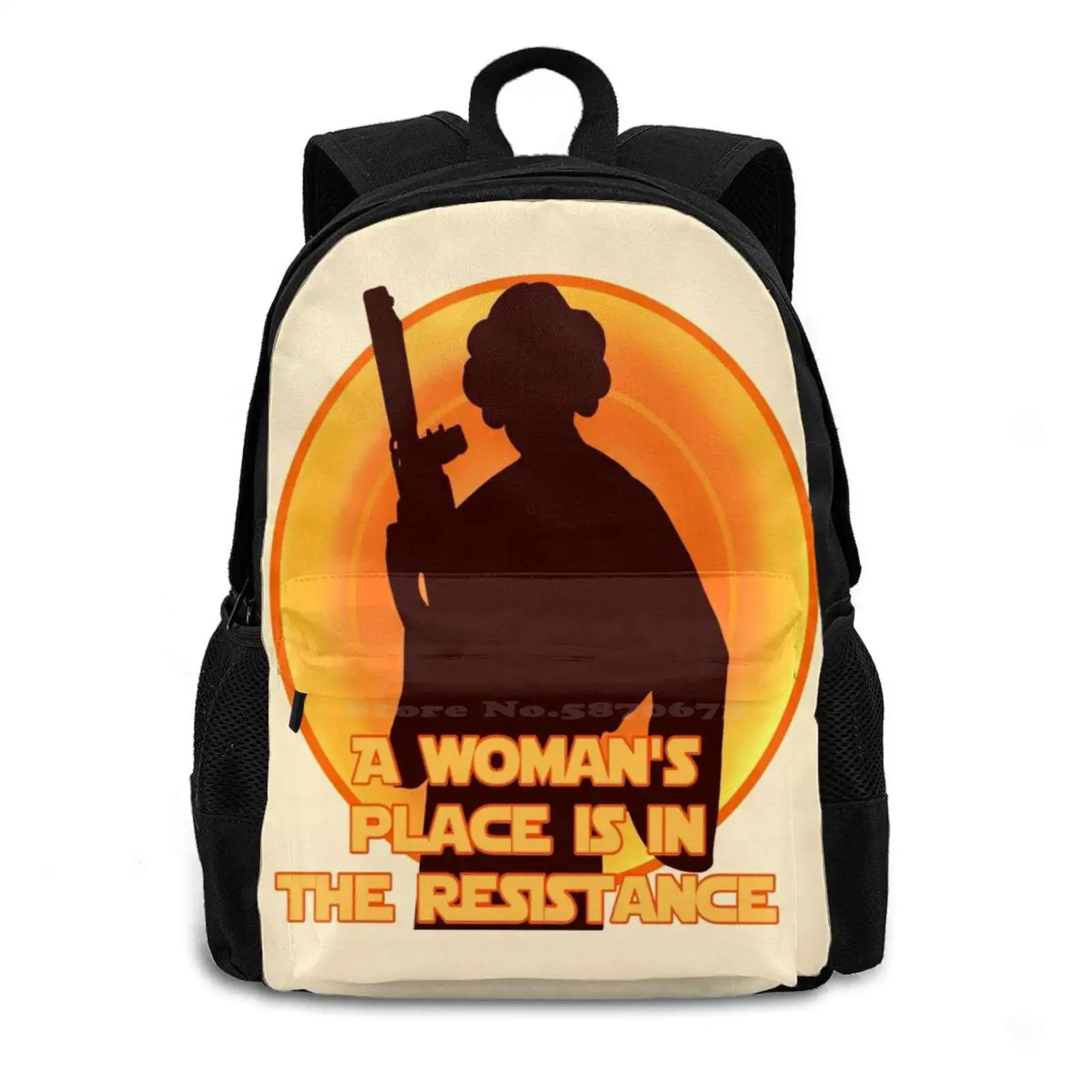 The Resistance Backpacks For Men Women Teenagers Girls Bags Feminism Resist Resistance Princess Leia Princess Wars Stop Star