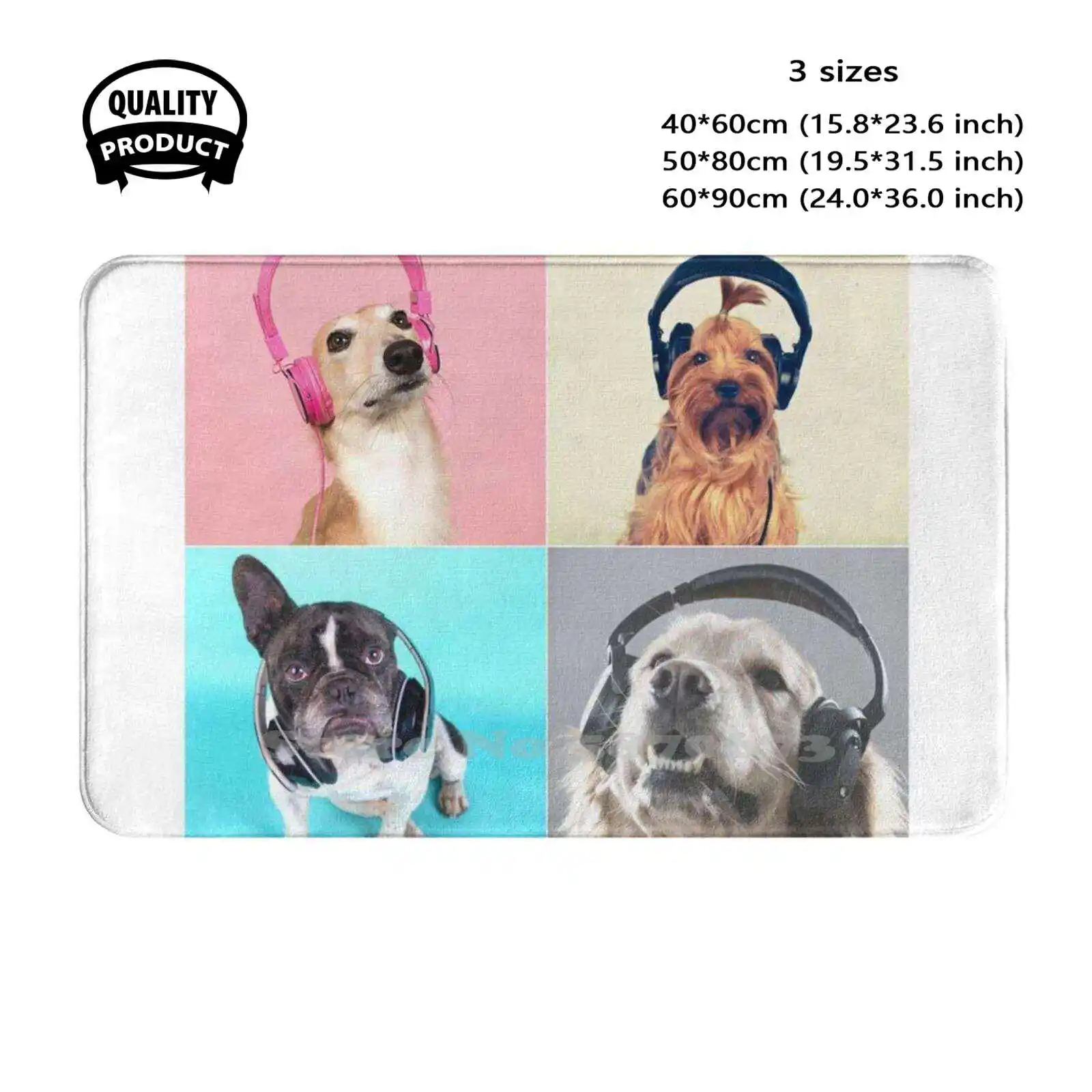 Dog Soft Cushion Home Carpet Door Mat Car Rug Love Cute Dog Musical Notes Artistic Coloured Fun New Musician Pet Diversity