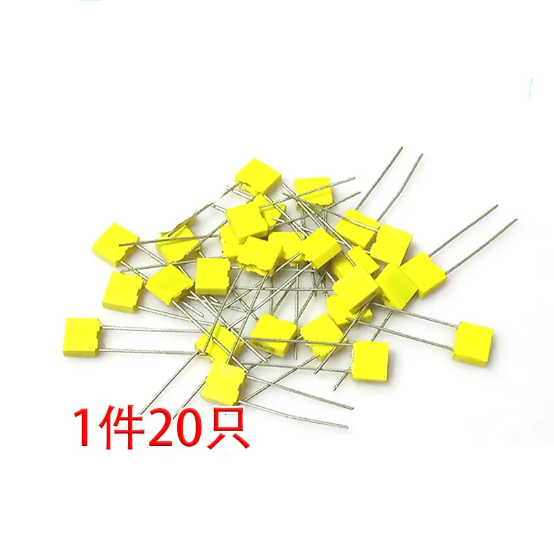 20pcs Polypropylene Safety Plastic Film 100V 1nF ~ 470nF 100nf 220nf 10nf 47nf 22nf 1nf 0.47uf 0.1uf Correction capacitor