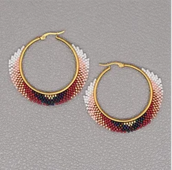 Big Circle Earrings  Exaggeration  Hand woven  Measly  Originality  Bohemian ethos  Female  Jewelry