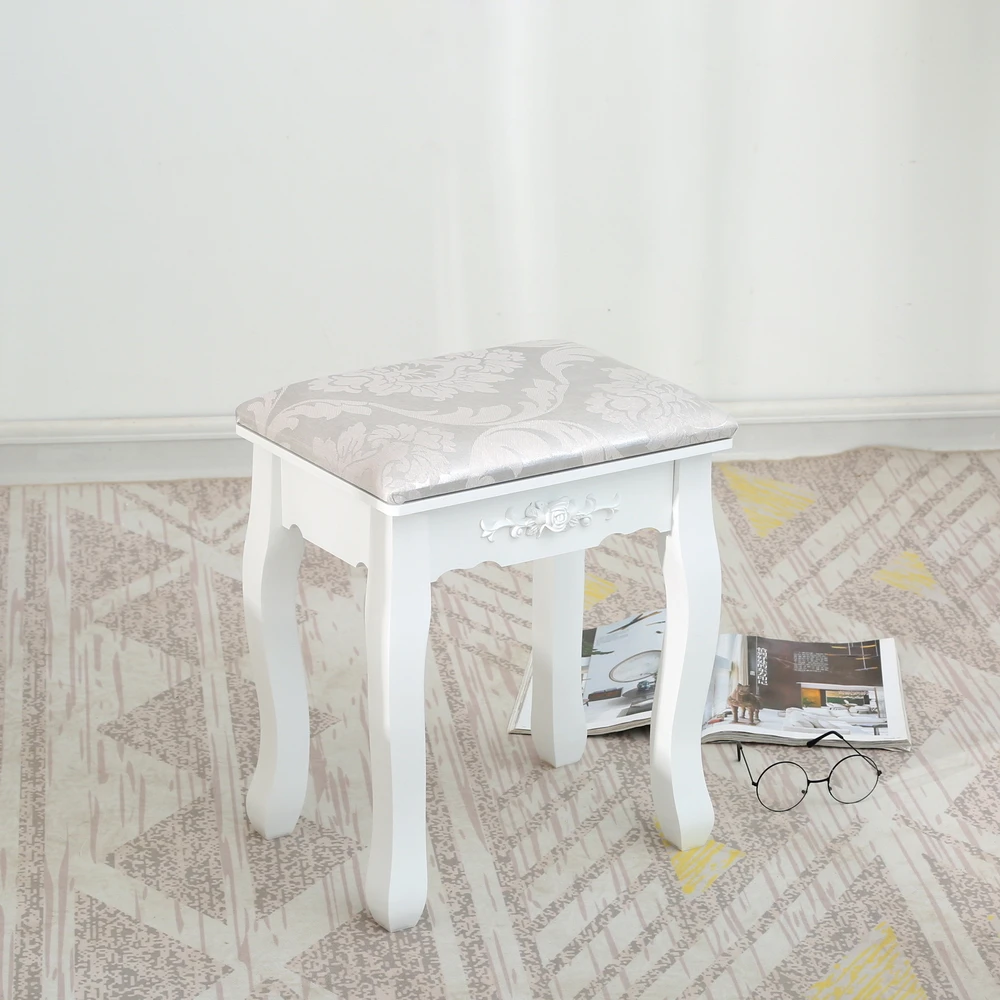 FCH Single Mirror 5 Drawer Dressing Table White