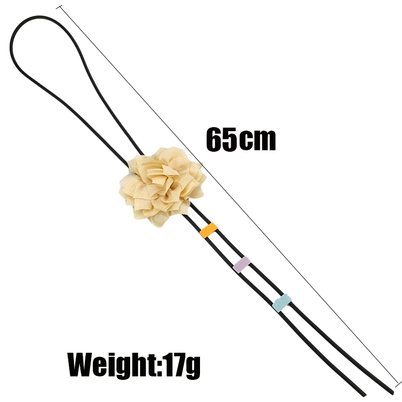 UKEBAY New Khaki Flower Pendant Necklaces Women Long Necklace Wood Accessories Jewelry Rubber Handmade Sweater Chain Party Gifts