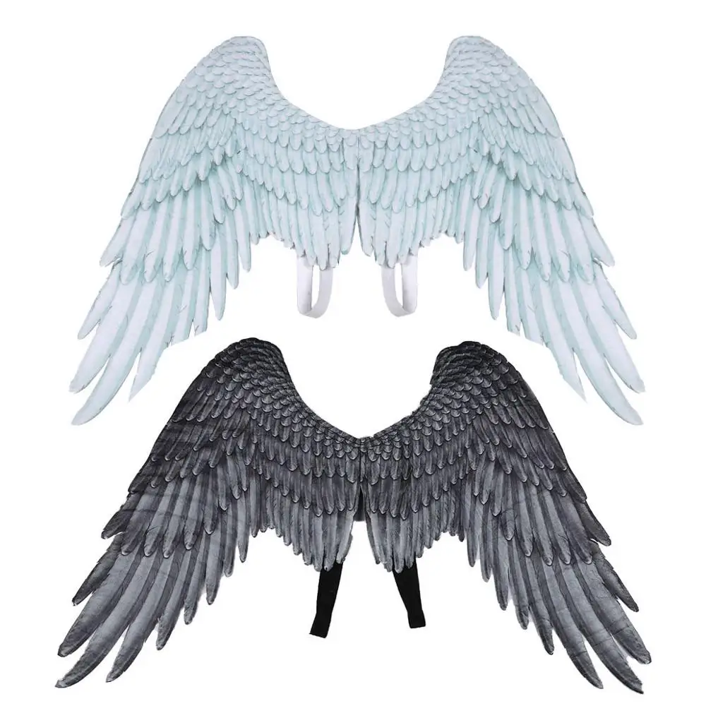 

Angel Wings Kids Girls Printed Feather Angel Wings Dress Up Accessory for Mardi Gras Halloween Cosplay Pretend Play Halloween