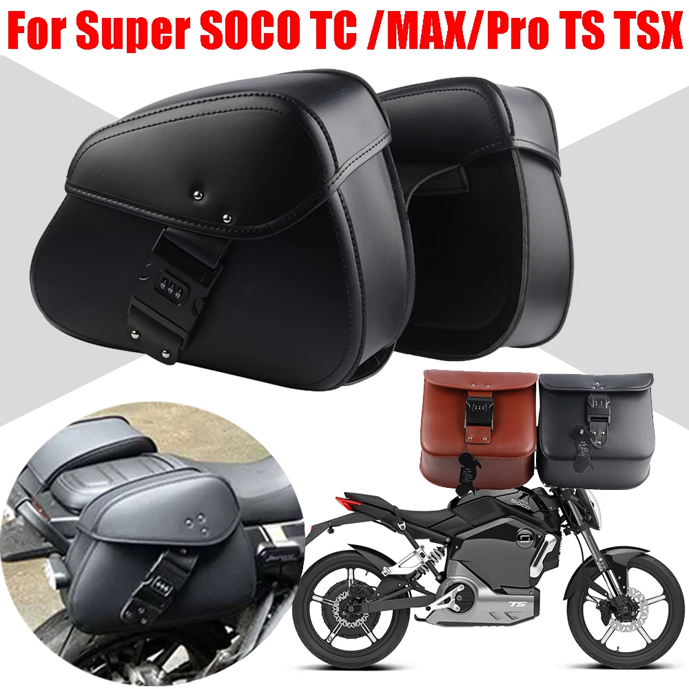 

For Super SOCO TC MAX Pro TS Lite TSX Saddle Bag Motorcycle Accessories Retro Luggage Side Bag Tool Storage Bags Rear Seat Bag