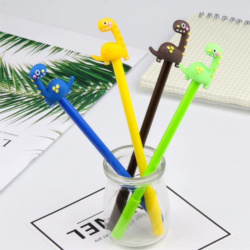 50PCS Creative Stationery Cartoon Long Neck Dinosaur Gel Pens Animal Style Signature Pen Lovely Girl Pen Wholesale