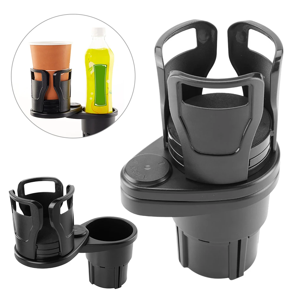 2 In 1 Vehicle-mounted Slip-proof Cup Holder 360 Degree Rotating Water Cup Holder Car Multifunctional Dual Holder Auto Accessory