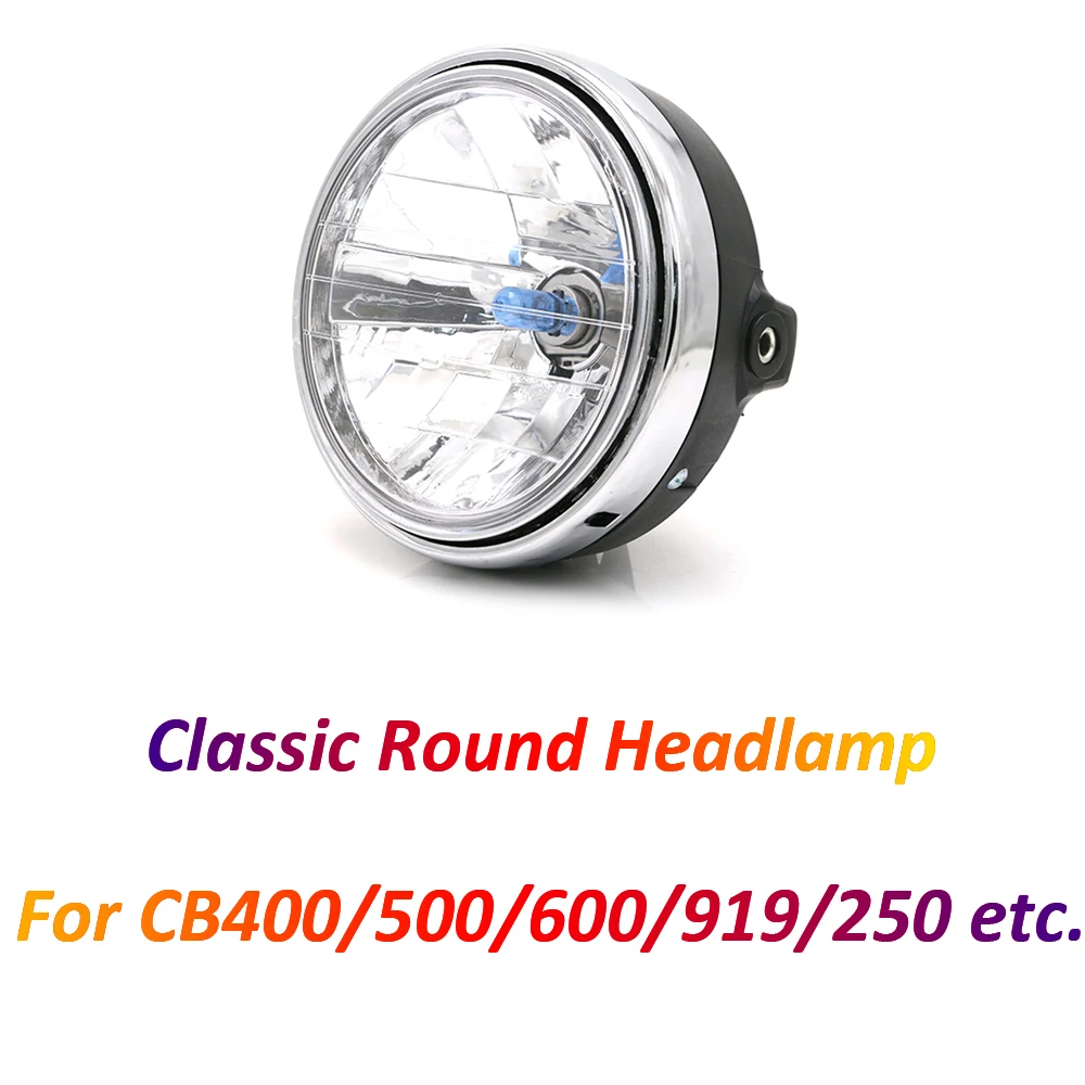 Motorcycle Front Headlight Headlamp for Honda CB400 CB500 CB1300 Hornet 250 600 900 VTEC VTR VT250 ZX400 Basic Head Light Round