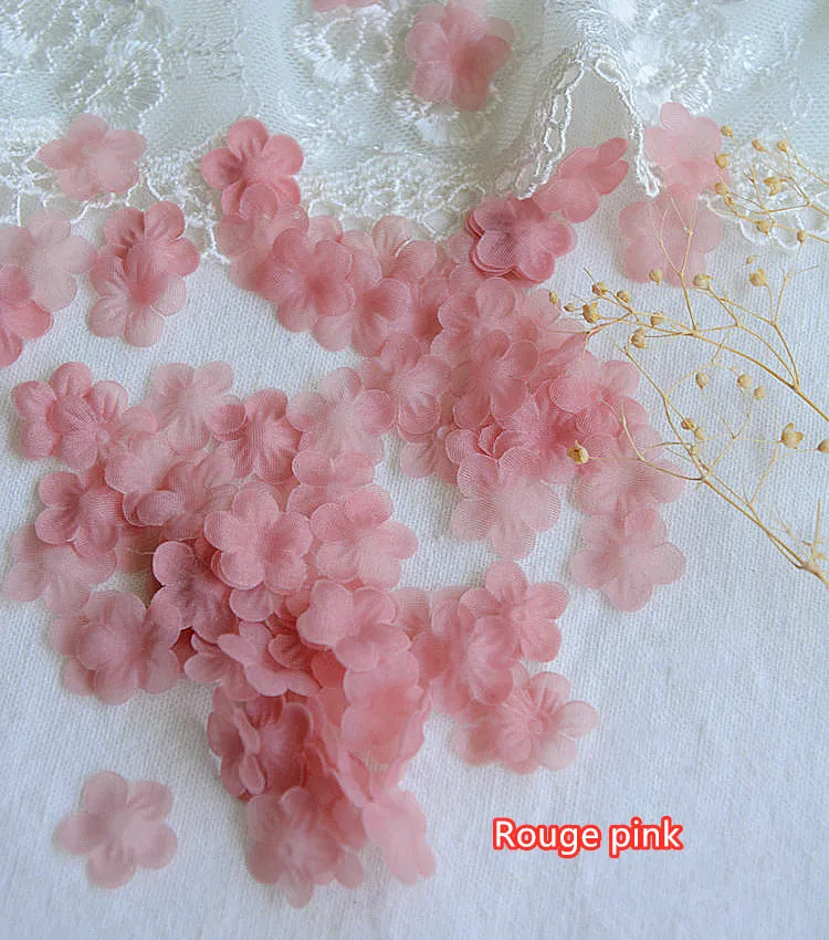 200 Stück Mehrfarbige DIY Handgemachte 3D-Organza-Blumen für Hochzeitskleider, Schleier, Mini-Blumen, Babykleidung, Bastelmaterialien 1,5 cm RS3067 – Detail 24