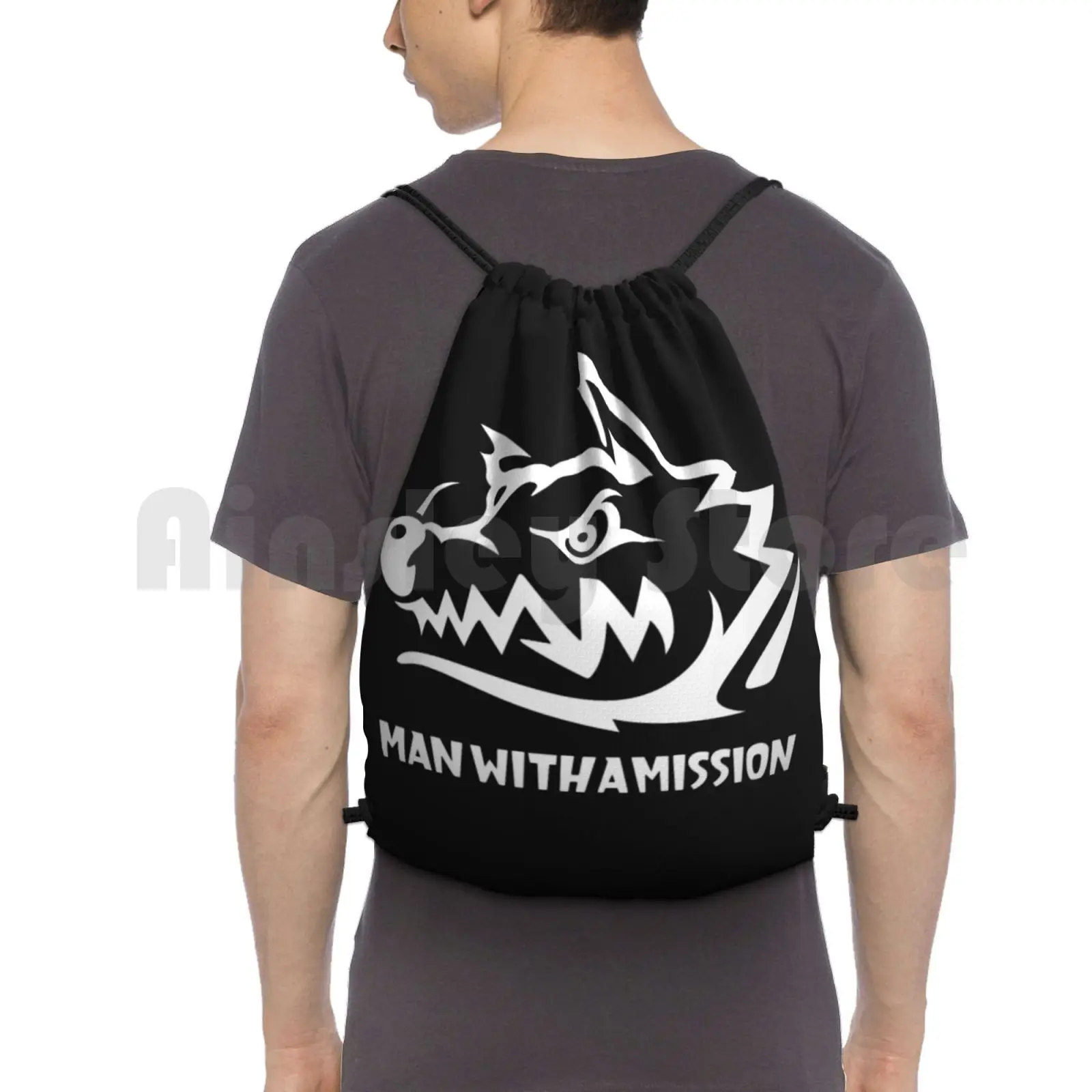 

Man With A Mission Backpack Drawstring Bags Gym Bag Waterproof Man With A Mission Music Japan Japanese Band Bands Asian