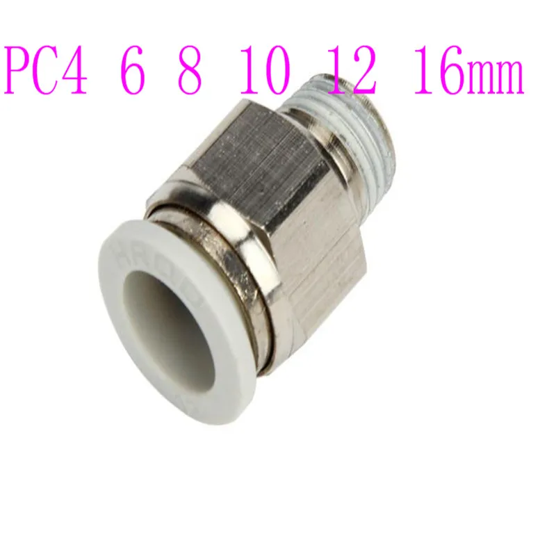 Pneumatic Components High Quality  Joints White Series Thread Straight Through PC10 12 16 Mm