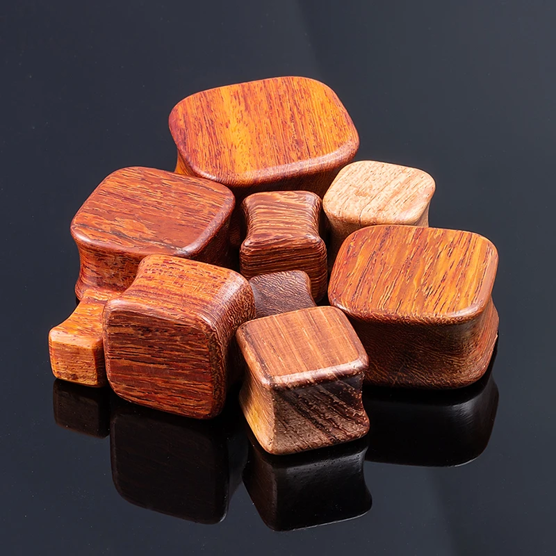 2PCS New Wood Ear Plugs Gauges Earrings Women Men Ear Plug Flesh Tunnel Piercing Expander Ear Stretcher Body Piercing Jewelry