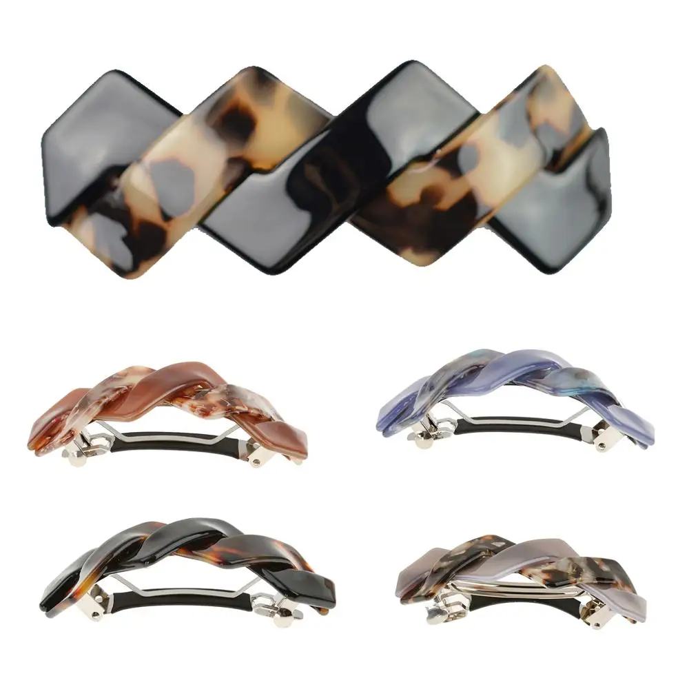 Women Girls Geometric Shape Sprung Hair Clip Alexandre Hair Barrette Stick Hairpin Hair Styling Accessories