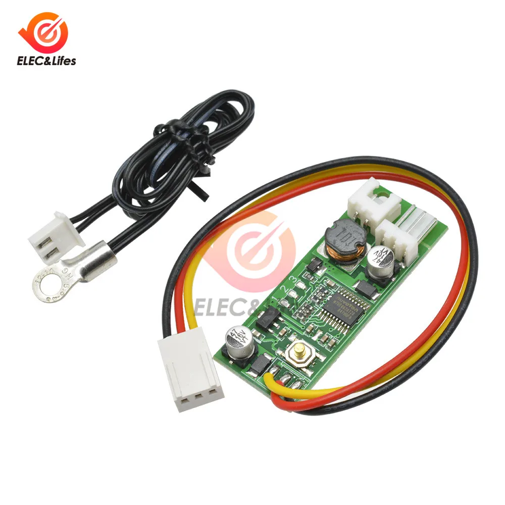 DC 12V 2-3 Wire Temperature Control Denoised Speed Controller Governor Regulator with Probe ON/OFF for Computer PC Fan/alarm