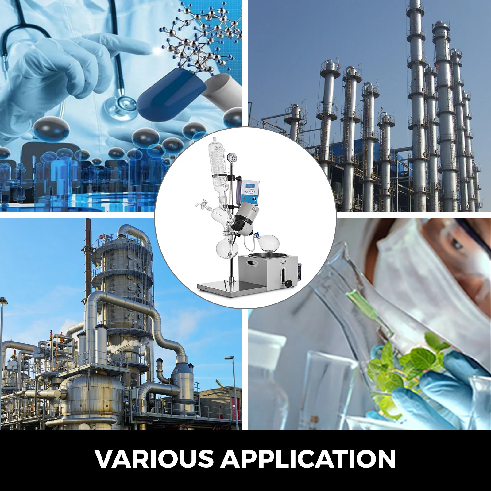 Vevor 2L 5L R201D RE501 Handleiding Auto Lifting Met Lcd-scherm 5-120Rpm Professionele Rotary Verdamper Set Borosilicate glas