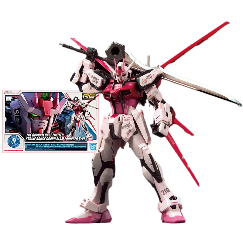 Bandai Gundam Model Kit Anime Figure RG Strike Rouge Grand Slam Equipped Genuine Gunpla Anime Action Figure Toys for Children