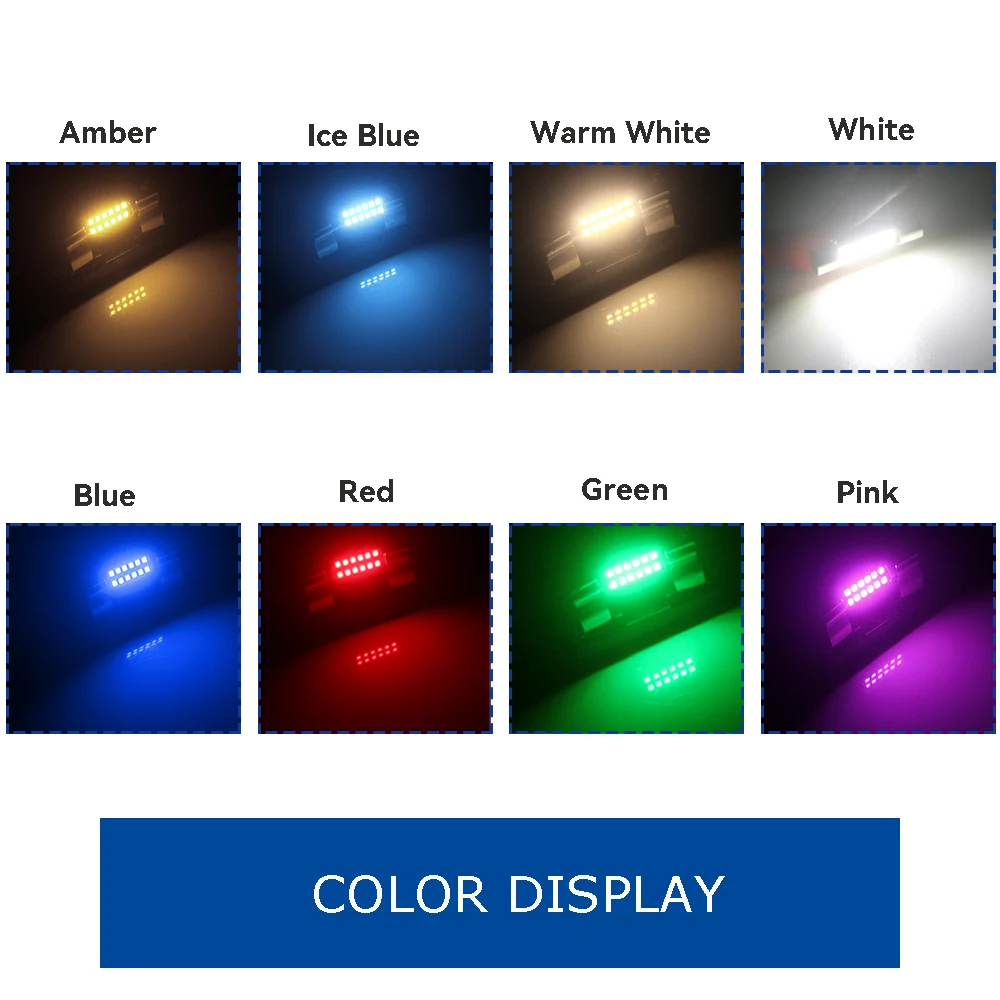 4PCS 28MM 31MM Car Led Bulbs 6612F 6614F Festoon Dome Light LED Vanity Mirror Lamp 2016 12 SMD Nonpolarity Ice Blue Warm White