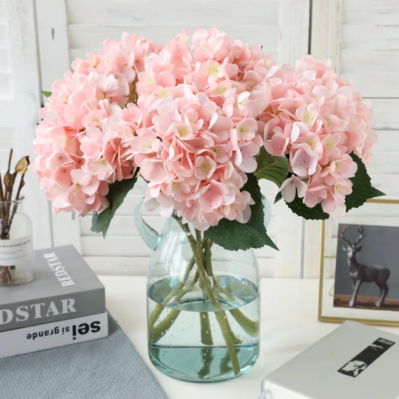 artificial flowers hydrangea branch home wedding decor autum silk plastic flower high quality fake flower party room decoration