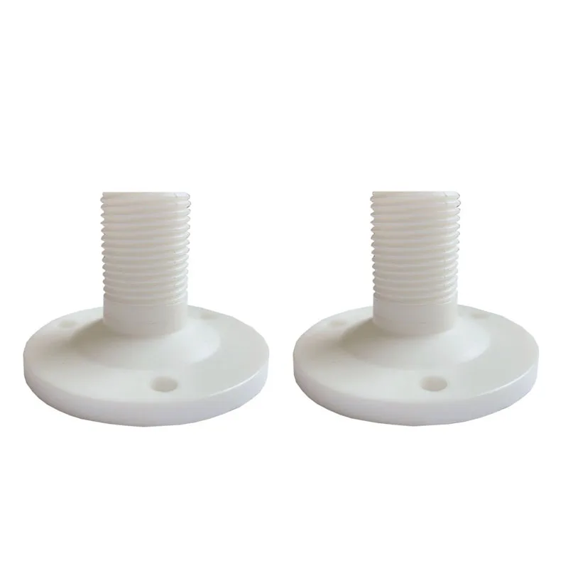 2 Pcs Boat Marine 70mm White Nylon Fixed Mount Antenna Base Injection Molded