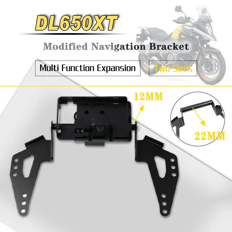 12MM 22MM For SUZUKI V-strom 650 Vstrom 650 DL650 650XT Motorcycle GPS/SMART PHONE Navigation GPS Plate Bracket Adapt Holder