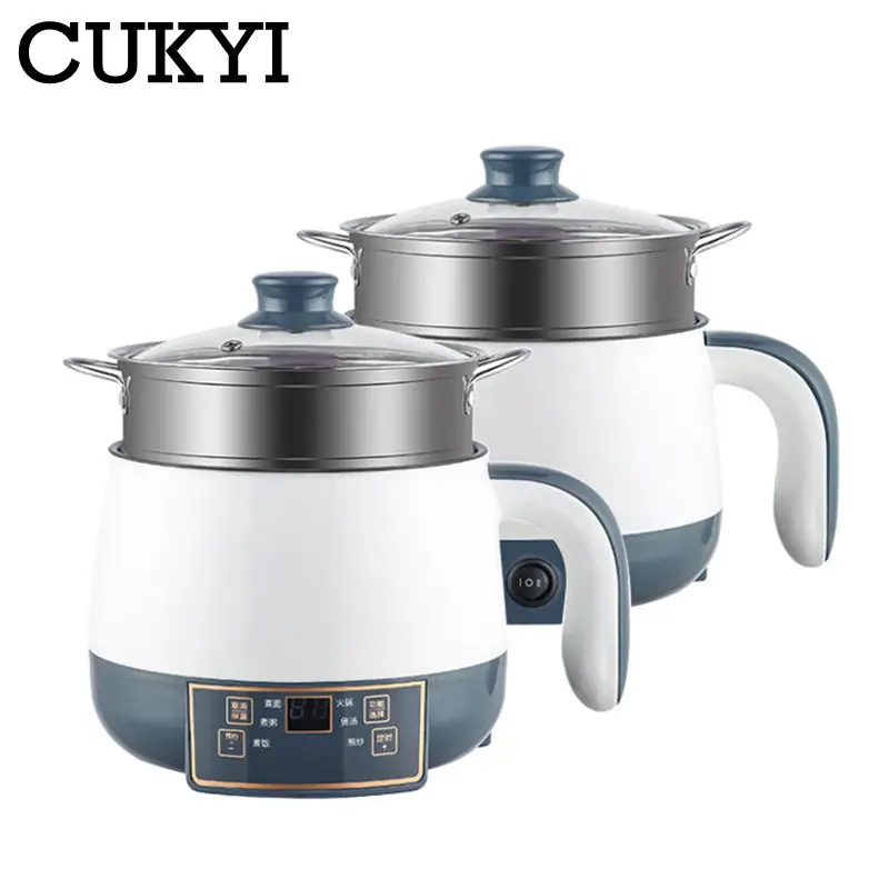 CUKYI Electric Stir Fry garnek do gotowania Multicooker domowy dormitorium makaron kocioł Hotpot parowar Insluation rezerwacja