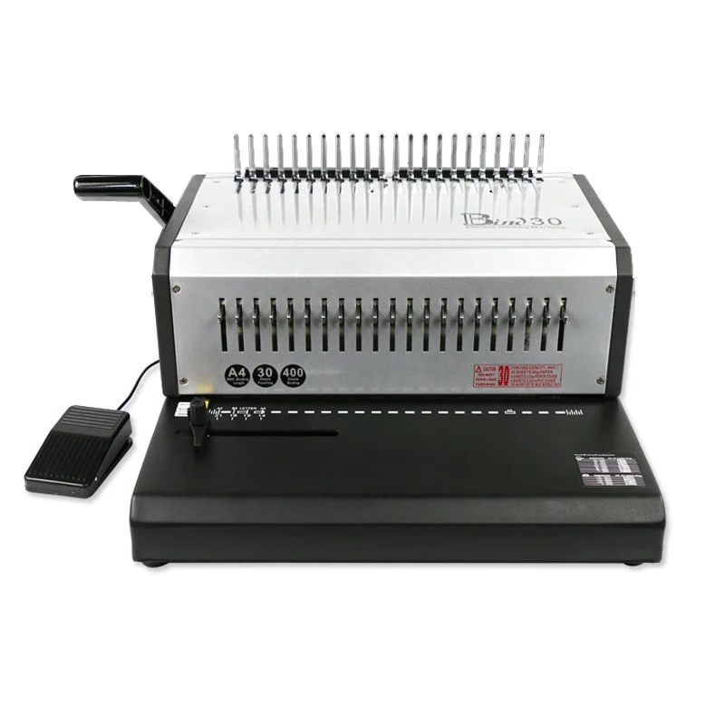 

A4 size electric comb binding machine EB-30 Electric punching machine 21holes rubber ring clips dual-use binding machine