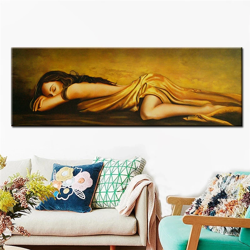 

Modern Figure Painting Sleeping Beauty Canvas Wall Art Posters and Prints Abstract Wall Painting Living Room Home Decor Picture