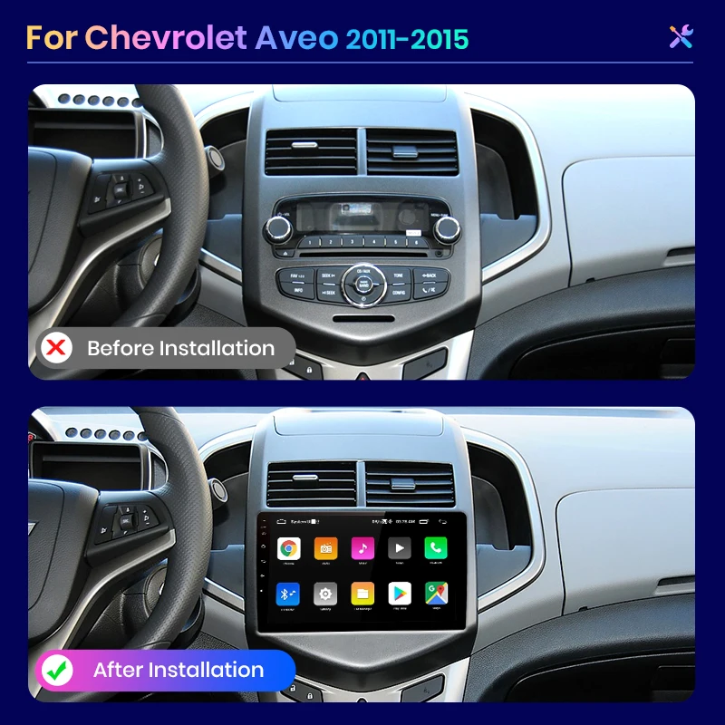 AWESAFE PX9 For Chevrolet Aveo 2 Sonic T300 Car Radio Multimedia Navigation GPS  2 din 2din Android Autoradio CarPlay 8+256GB