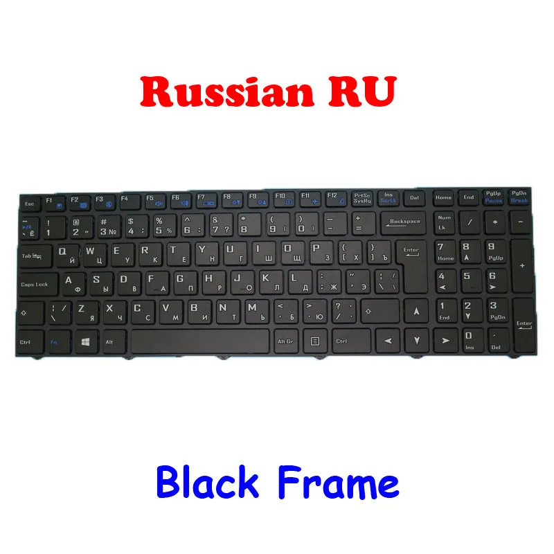 

RU Keyboard For CLEVO CVM18H86SU-4302 6-80-NJ500-280-1 CVM18H86SU-4306 6-80-NJ510-280-1 Russian Black Frame/NO Frame(Big Enter)